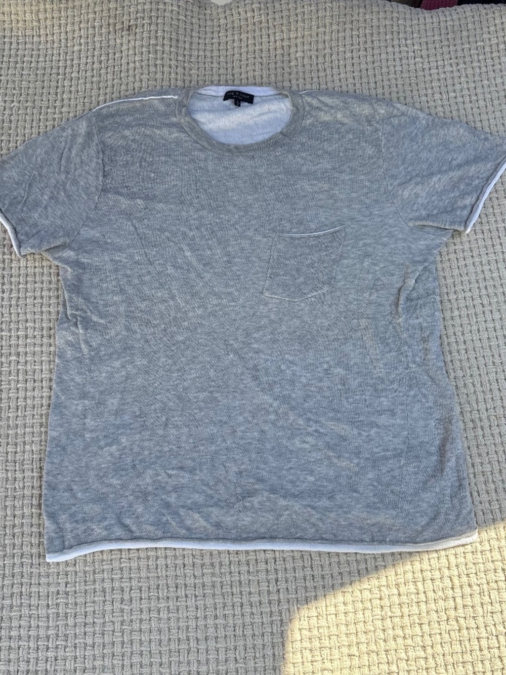 Rag & Bone 100% Cotton Heathered Gray T-shirt (L)